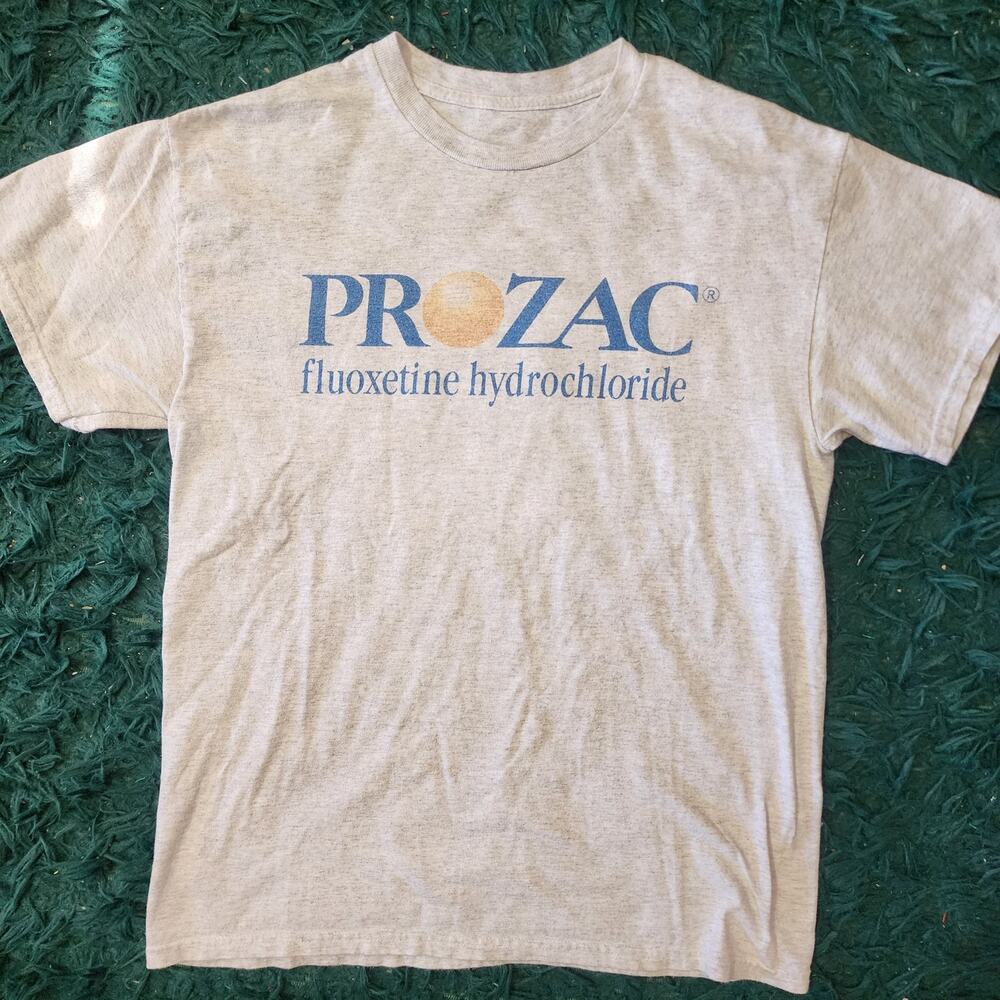 Vintage Prozac Fluoxetine Hydrochloride Promo Graphic T Shirt USA Made